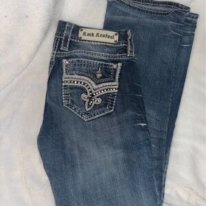 Women’s Rock Revival Denim with Embellished Pocket size 26 bootcut
